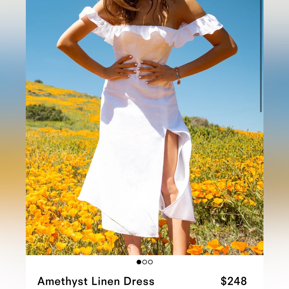 Reformation White Linen Dress